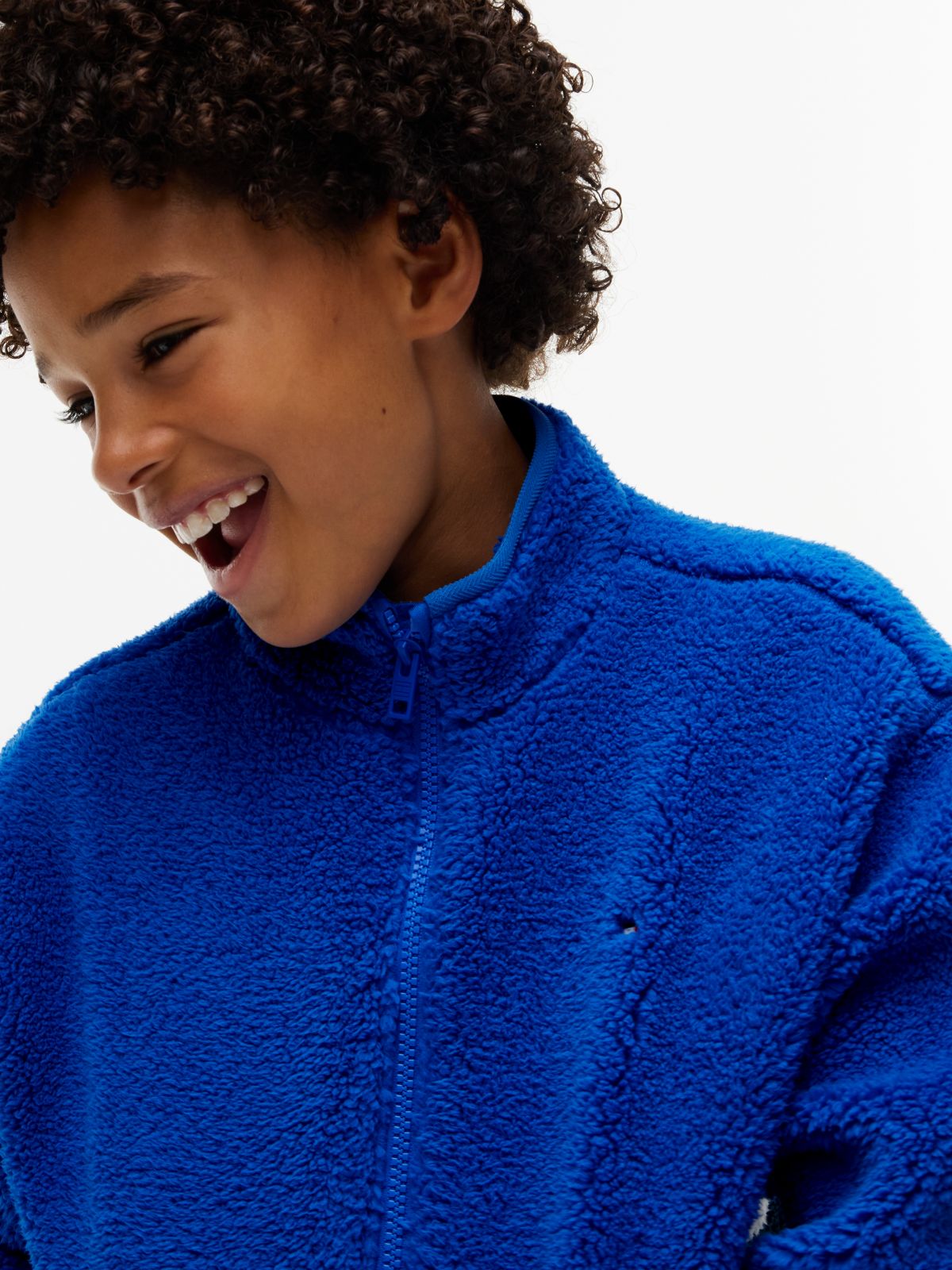 Kids' Bold Flag Logo Zip Sweatshirt — Vibrant Blue