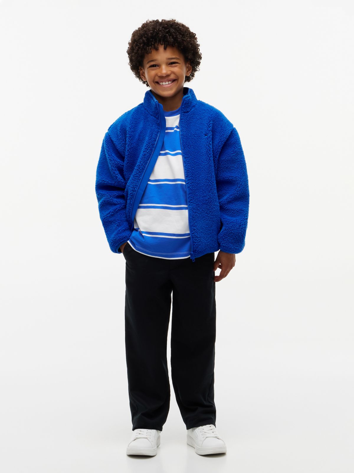 Kids' Bold Flag Logo Zip Sweatshirt — Vibrant Blue