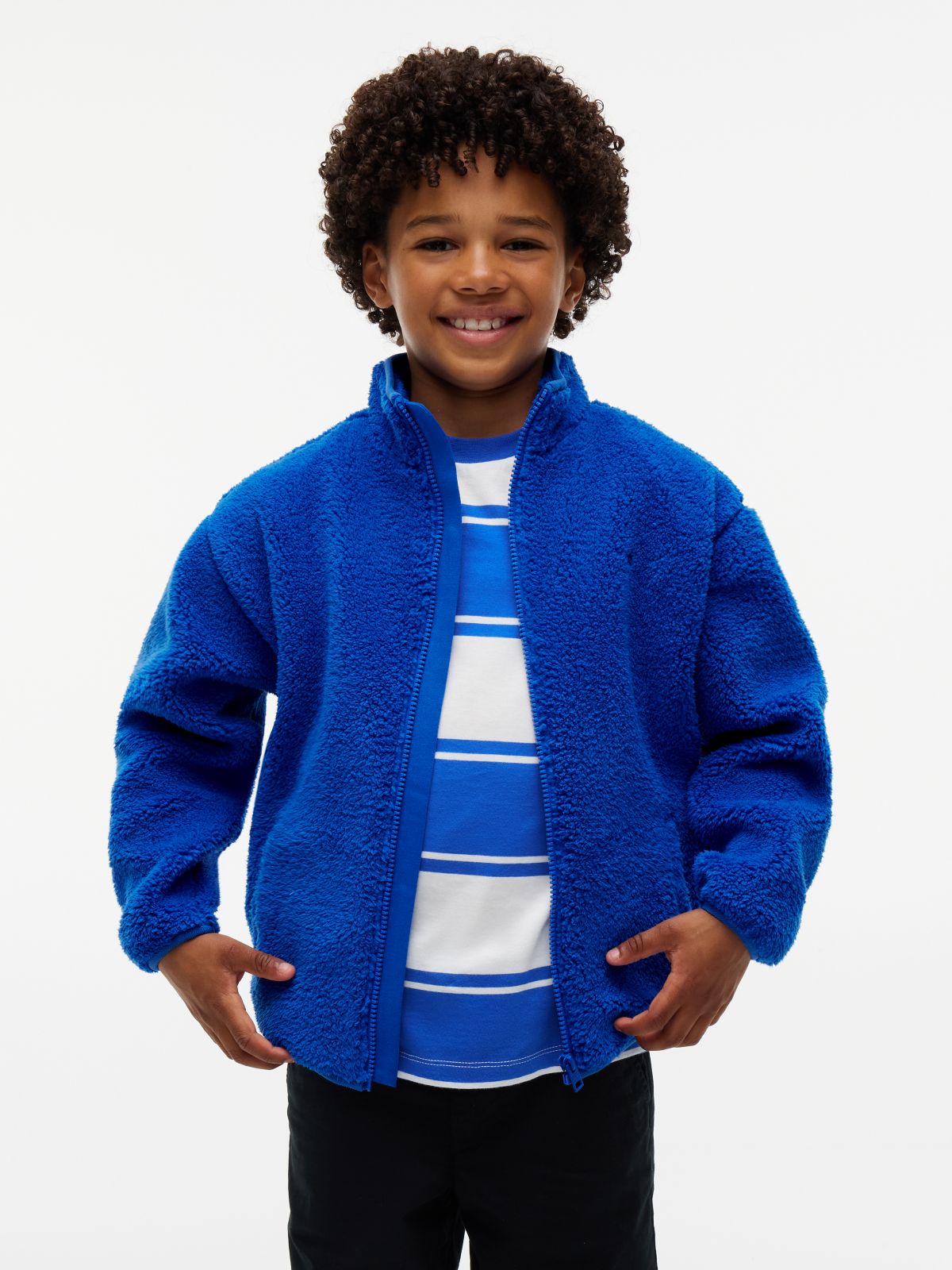 Kids' Bold Flag Logo Zip Sweatshirt — Vibrant Blue