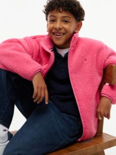 Kids' Bold Flag Logo Zip Sweatshirt — Exotic Pink 3
