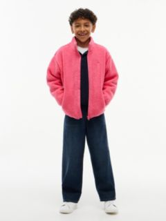 Kids' Bold Flag Logo Zip Sweatshirt — Exotic Pink 4