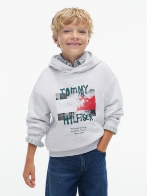 Kids' Graffiti Logo Hoodie, Grey Heather