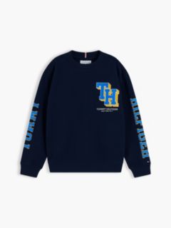 Kids' Block Monogram Logo Sweatshirt — Dark Blue 5