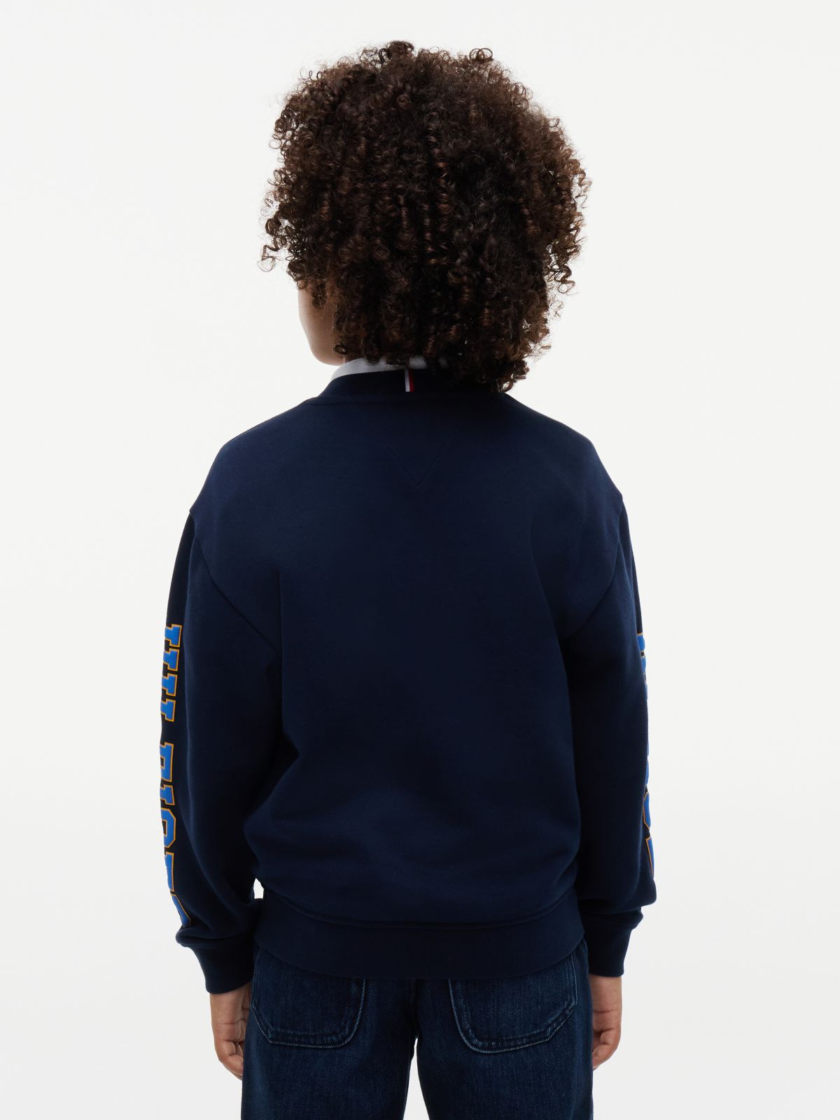 Kids' Block Monogram Logo Sweatshirt — Dark Blue