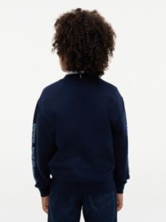 Kids' Block Monogram Logo Sweatshirt — Dark Blue 4