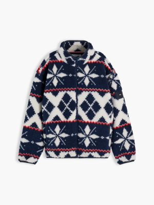 Детская куртка Tommy Hilfiger Fair Isle Polar Fleece Zip, цвет: Молочный белый — фото 5