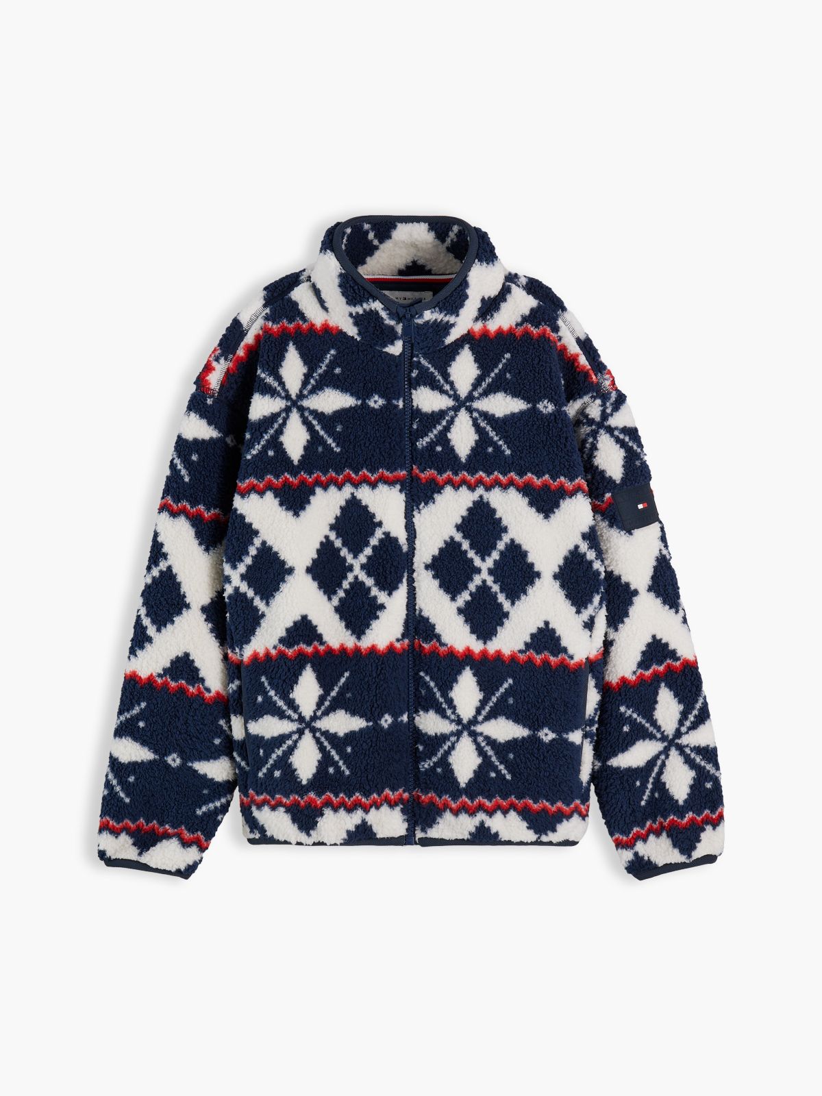 Kids' Fair Isle Polar Fleece Zip Jacket — Off White