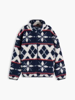 Kids' Fair Isle Polar Fleece Zip Jacket — Off White 5