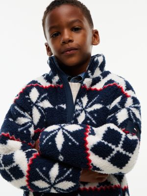 Детская куртка Tommy Hilfiger Fair Isle Polar Fleece Zip, цвет: Молочный белый — фото 3
