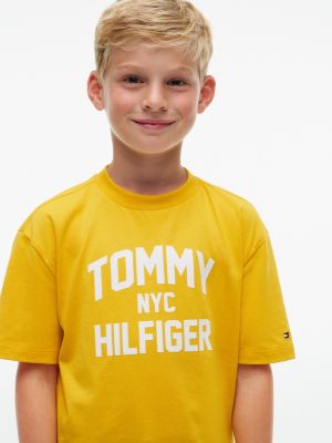 Детская футболка Tommy Hilfiger Tommy NYC Logo, цвет: Жёлтый — фото 3