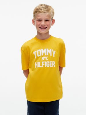 Детская футболка Tommy Hilfiger Tommy NYC Logo, цвет: Жёлтый — фото 1