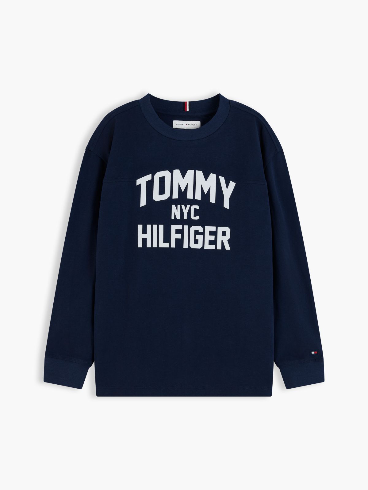 Kids' Long-Sleeve Tommy NYC Logo T-Shirt — Dark Blue