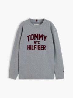 Kids' Long-Sleeve Tommy NYC Logo T-Shirt — Medium Grey Heather 5