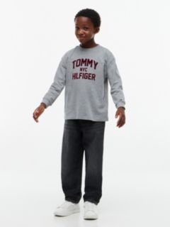 Kids' Long-Sleeve Tommy NYC Logo T-Shirt — Medium Grey Heather 2