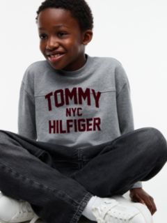 Kids' Long-Sleeve Tommy NYC Logo T-Shirt — Medium Grey Heather 3