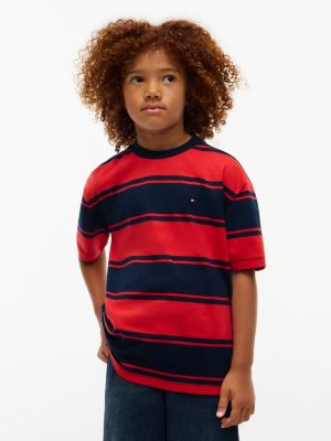 Kids' Rugby Stripe T-Shirt, Red Glare
