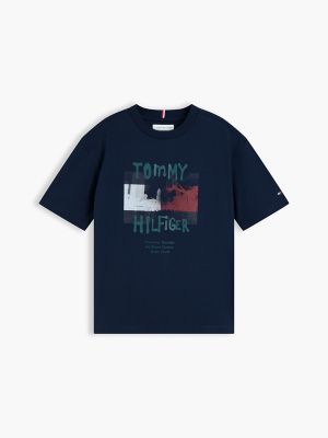 Детская футболка Tommy Hilfiger Graffiti Logo, цвет: Тёмный синий — фото 5
