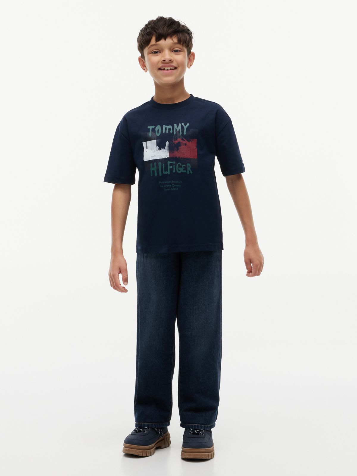 Kids' Graffiti Logo T-Shirt — Dark Blue