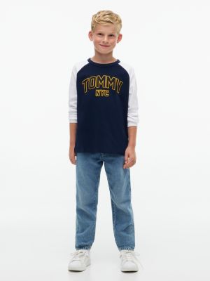 Детская футболка Tommy Hilfiger Raglan Tommy NYC Logo, цвет: Синий — фото 2