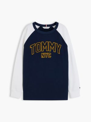 Детская футболка Tommy Hilfiger Raglan Tommy NYC Logo, цвет: Синий — фото 5