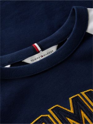 Детская футболка Tommy Hilfiger Raglan Tommy NYC Logo, цвет: Синий — фото 6