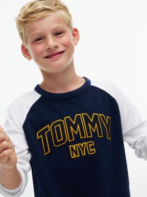 Детская футболка Tommy Hilfiger Raglan Tommy NYC Logo, цвет: Синий — фото 3