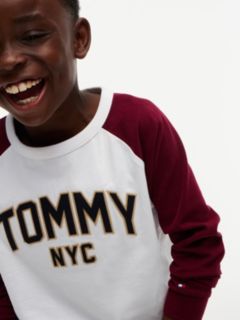 Kids' Raglan Tommy NYC Logo T-Shirt — White 3
