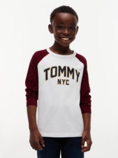 Kids' Raglan Tommy NYC Logo T-Shirt — White 1