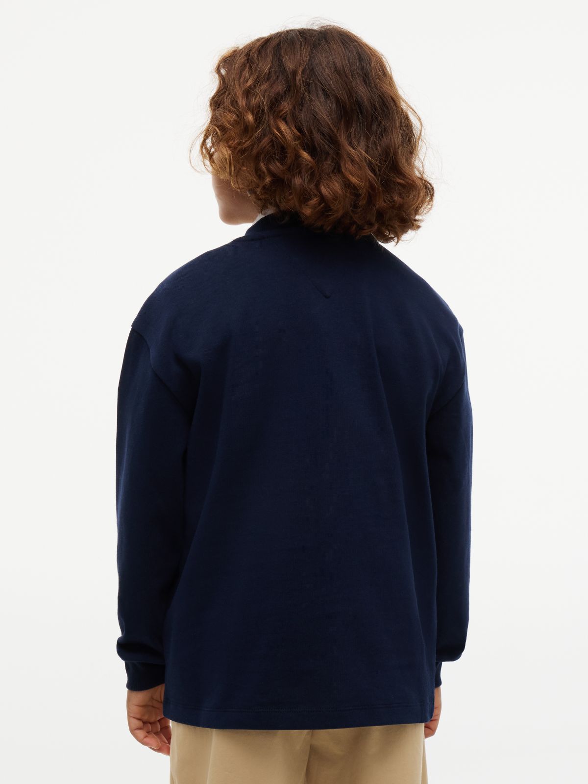 Kids' Logo T-Shirt — Navy Blue Plaid