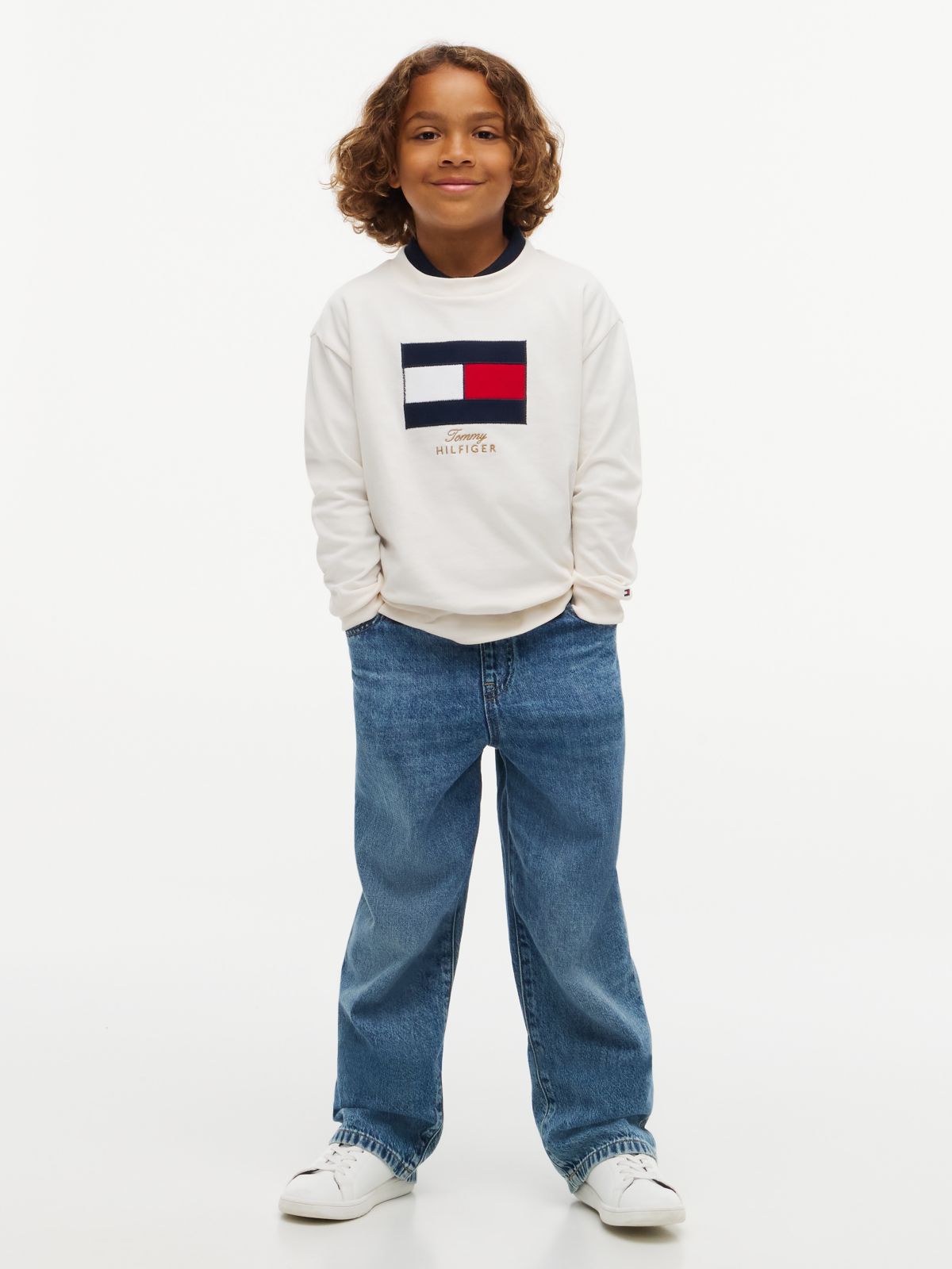Kids' Logo T-Shirt — Ivory Plaid