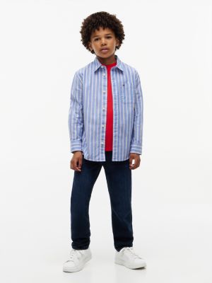 Детская рубашка Tommy Hilfiger Striped Stretch Oxford, цвет: Жёлтый — фото 2