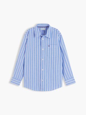 Детская рубашка Tommy Hilfiger Striped Stretch Oxford, цвет: Жёлтый — фото 5
