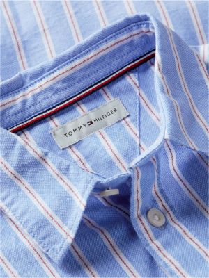 Детская рубашка Tommy Hilfiger Striped Stretch Oxford, цвет: Жёлтый — фото 6