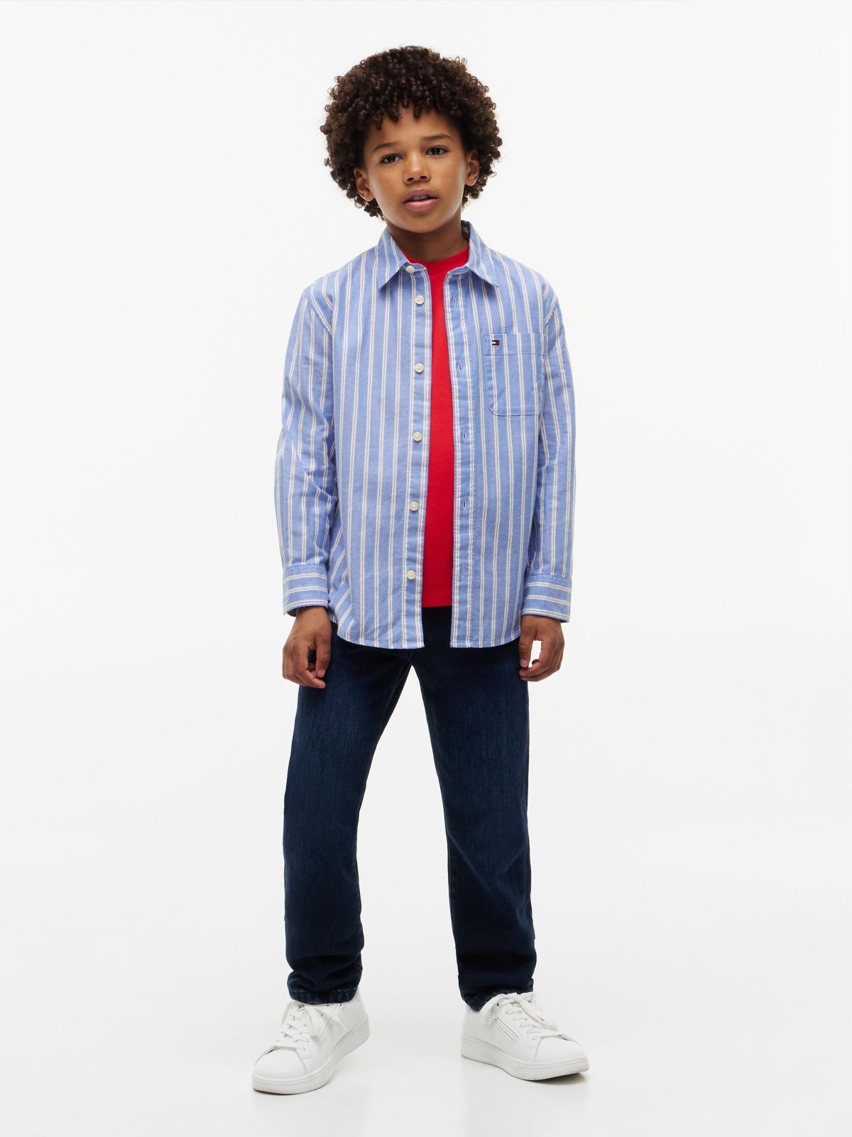 Kids' Striped Stretch Oxford Shirt — Countryside Yellow