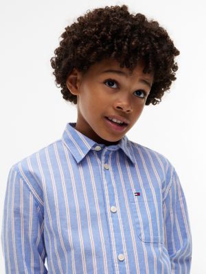 Детская рубашка Tommy Hilfiger Striped Stretch Oxford, цвет: Жёлтый — фото 3