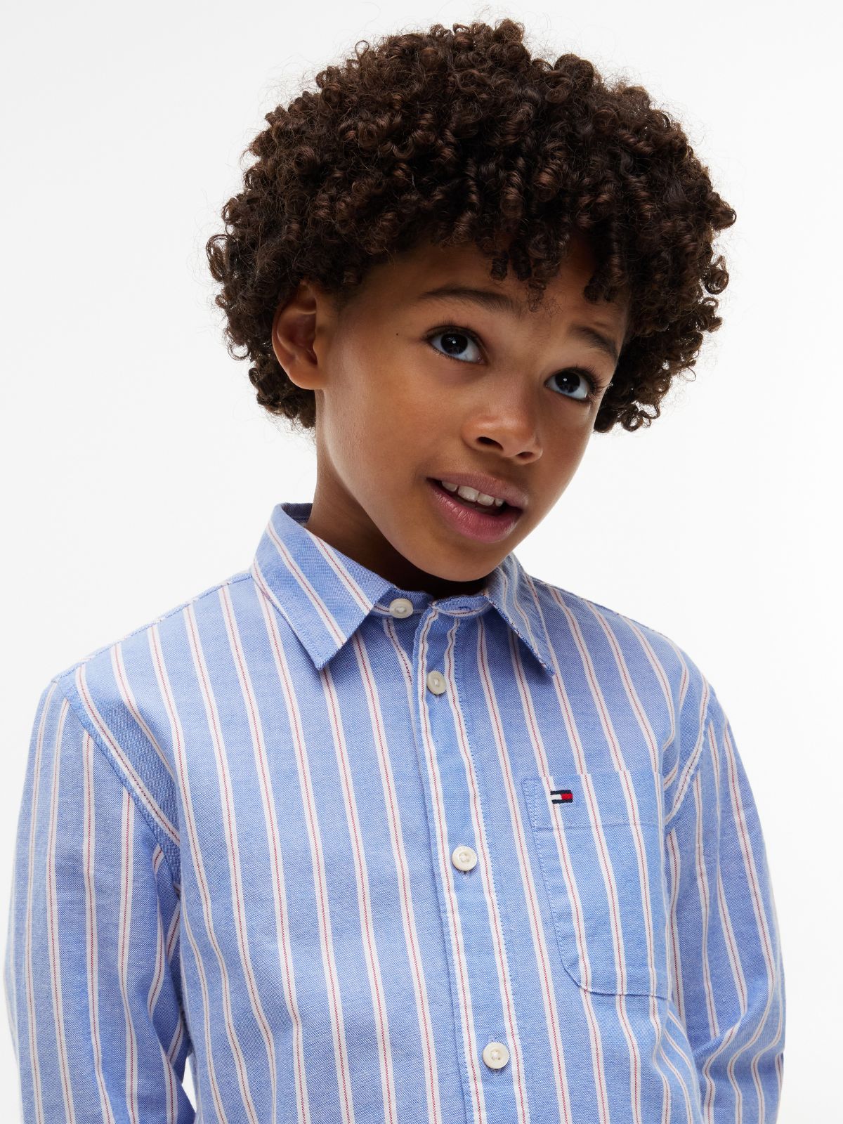 Kids' Striped Stretch Oxford Shirt — Countryside Yellow