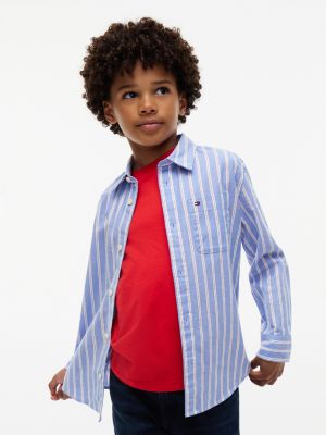 Kids' Striped Stretch Oxford Shirt, Countryside Yellow