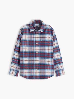 Детская рубашка Tommy Hilfiger Check Stretch, цвет: Тёмный синий — фото 5