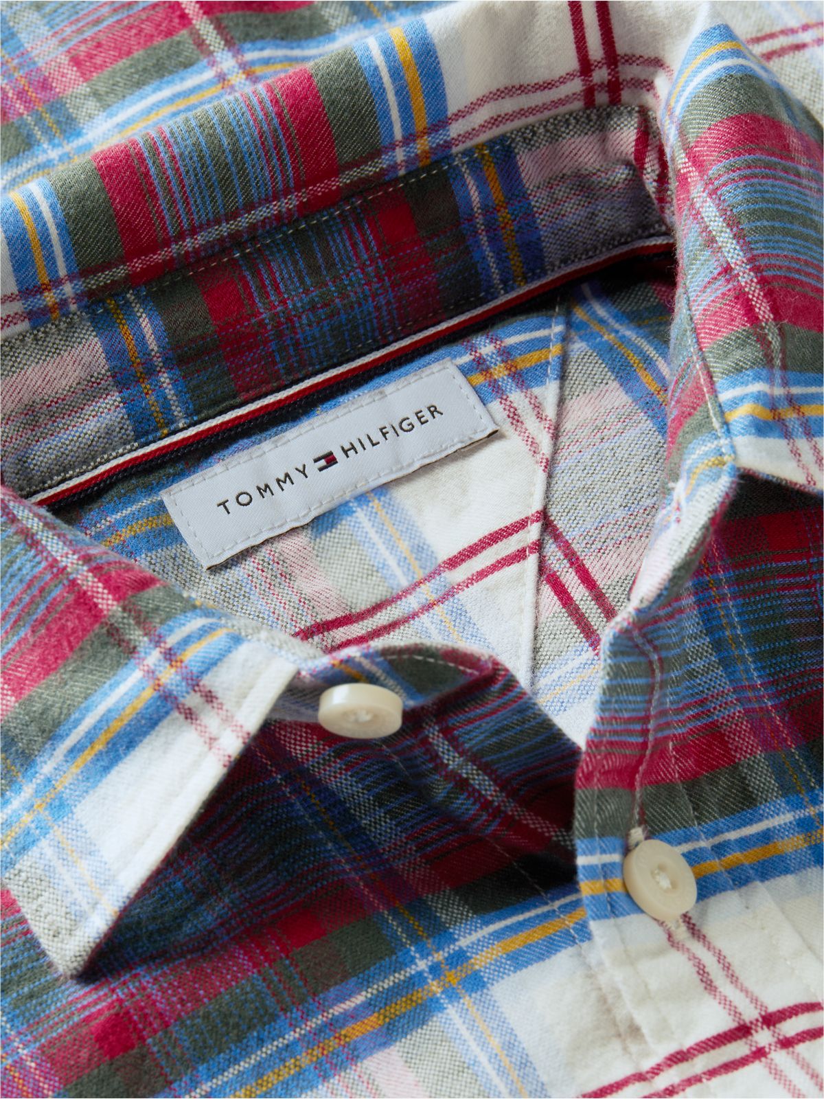 Kids' Check Stretch Shirt — Dark Blue