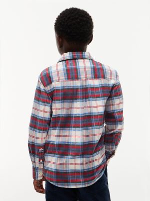 Детская рубашка Tommy Hilfiger Check Stretch, цвет: Тёмный синий — фото 4