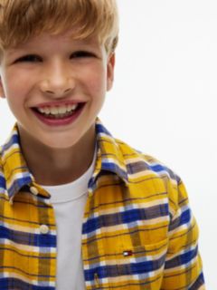 Kids' Check Stretch Shirt — Medium Grey Heather 3