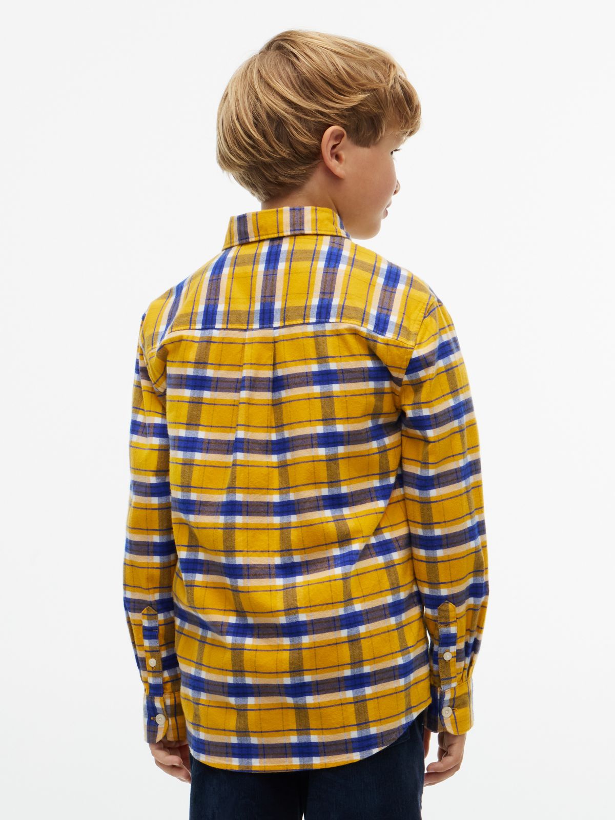 Kids' Check Stretch Shirt — Medium Grey Heather