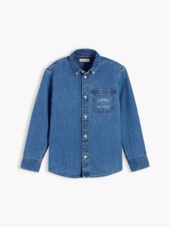 Kids' Tommy NYC Logo Denim Shirt — Medium Denim 5