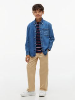 Kids' Tommy NYC Logo Denim Shirt — Medium Denim 2