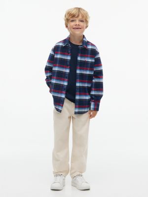 Детская рубашка Tommy Hilfiger Tommy Check Corduroy, цвет: Синий — фото 2
