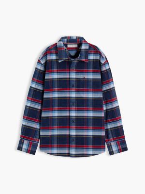 Детская рубашка Tommy Hilfiger Tommy Check Corduroy, цвет: Синий — фото 5