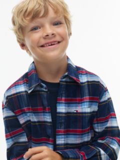 Kids' Tommy Check Corduroy Shirt — Blue 3