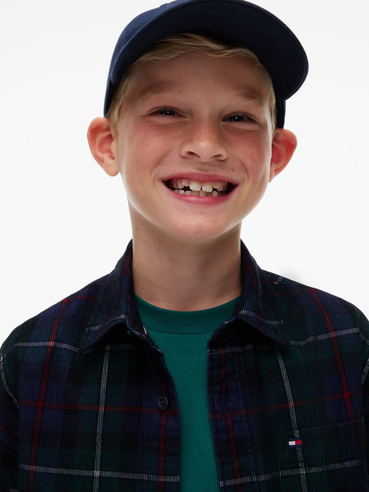 Kids' Tommy Check Corduroy Shirt — Navy Check