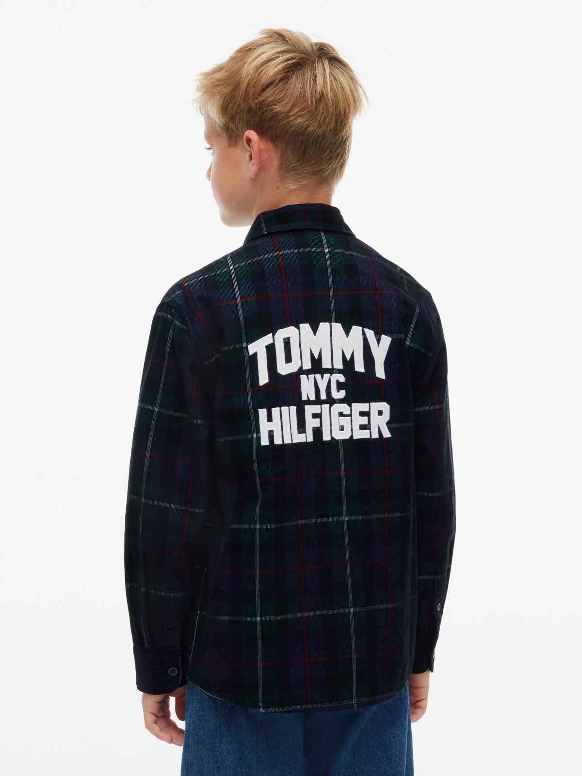 Kids' Tommy Check Corduroy Shirt — Navy Check