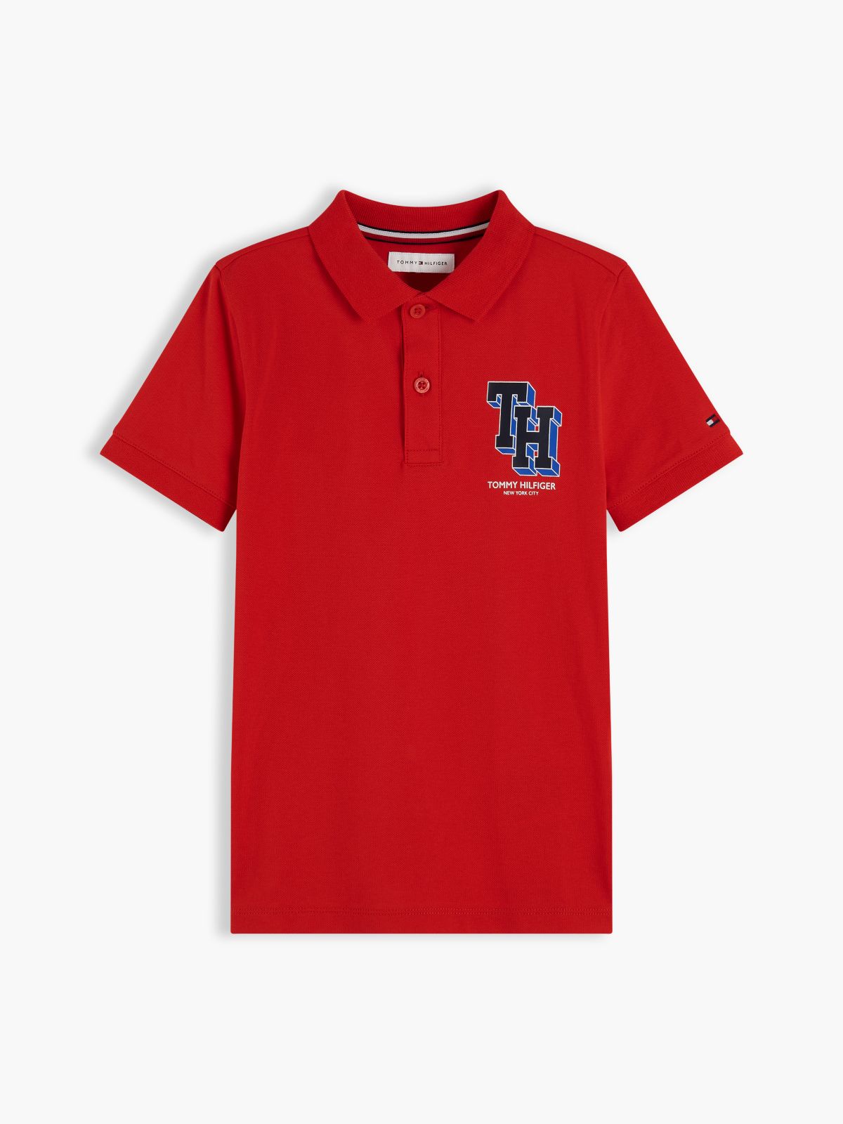 Kids' Block Monogram Logo Polo — Red Glare